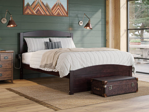 AFI, Warren Queen Platform Bed with Matching Footboard, Espresso