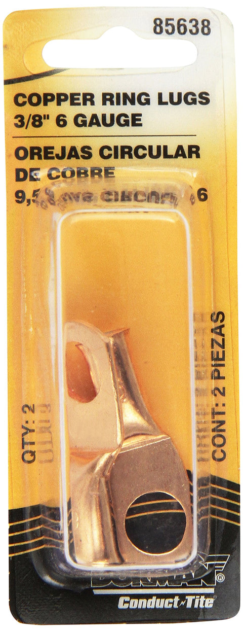 Dorman 85638: 6 Gauge 3/8 In. Copper Ring Lug