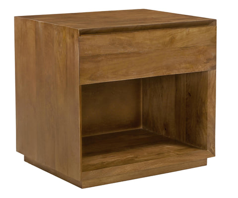 Flagstaff 1-Drawer Nightstand in Modern Spice Tan Finish on Solid Wood