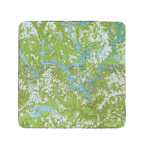 Betsy Drake CT612 4 x 4 in. Lewis Smith Lake44; AL Nautical Map Coaster - Set of 4