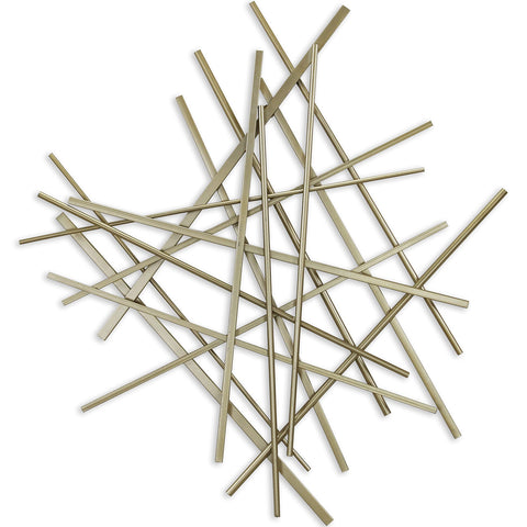 Cheungs Avalon Abstract Metal Wall Decor - Handcrafted Modern 28.5" Gold Sculpture for Living Room