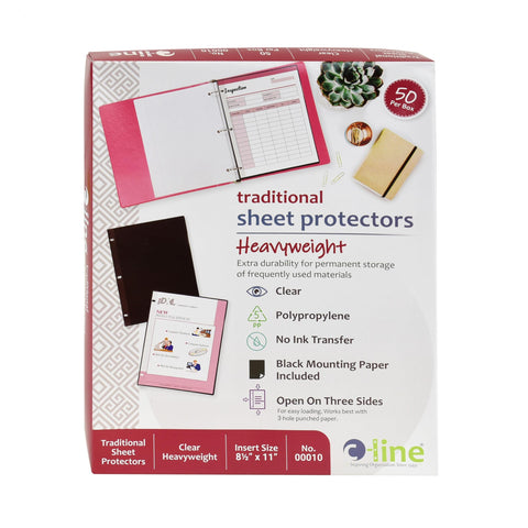 C-Line Traditional Polypropylene Sheet Protectors, Heavyweight, 11 X 8.5, 50/box