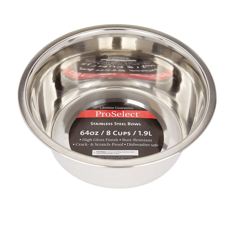 ProSelect Stainless Steel Classic Dog Bowl, 2-Quart