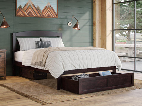 AFI, Warren Full Platform Bed with Foot Drawer, Espresso