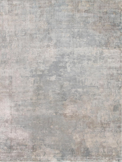 Pasargad Home Beverly Hand-Loomed Silver/Blue Area Rug for Living Room, Bedroom, Home Dining- 8' 0" X 10' 0"