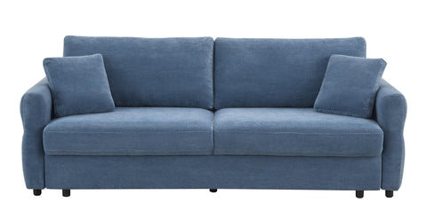 Haran Sofa w/Sleeper Storage  and 2 Pillows Blue Fabric