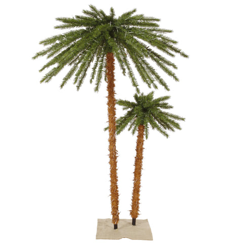Vickerman Green Christmas Palm Artificial Tree, 113 PVC Tips, 400 Warm White Dura-LED Italian Style Lights