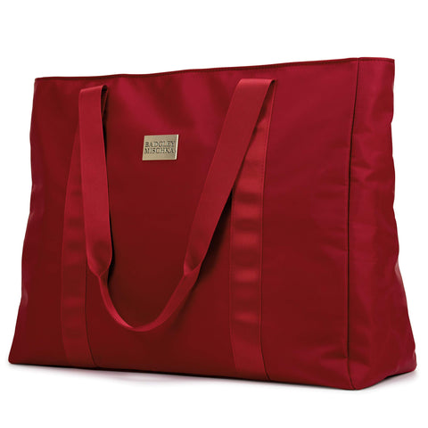Badgley Mischka Nylon Weekender Duffel Bag - Lightweight Packable Travel Bag (Burgundy)
