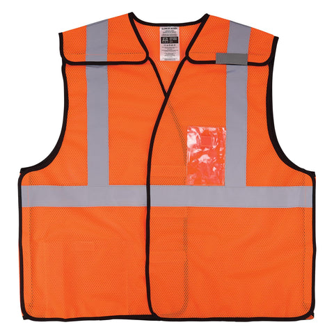 Ergodyne GloWear 8216BA ANSI High Visibility Breakaway Reflective Safety Vest with ID Badge Holder, Orange, Large/X-Large