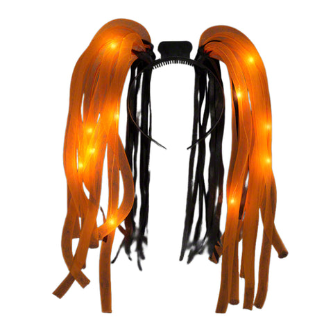 blinkee Orange LED Noodle Headband Flashing Dreads - 12 Awesome Orange LEDs
