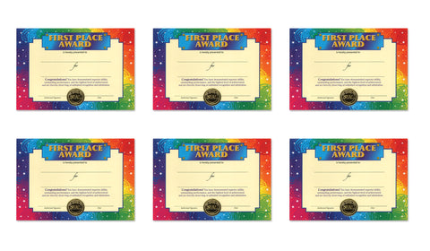 Beistle First Place Award Certificates, 5 by 7-Inch, 6-Pack