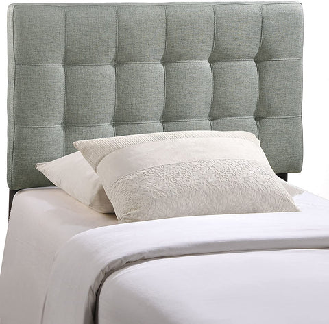 Oakestry Lily Tufted Linen Fabric Upholstered Twin Headboard in Gray