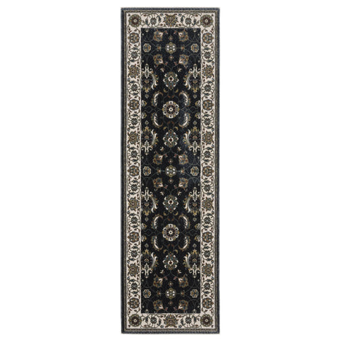 Oriental Weavers Vivian Area Rug - VI03A - 2'3" x 7'6" - in Blue/Ivory - Vintage Inspired, Stain Resistant, Family and Pet Friendly, Entryway, Hallway Runner Rug