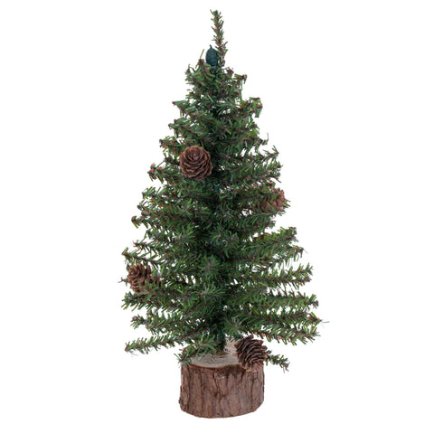 Vickerman 12" Caramel Pine Artificial Christmas Tree Unlit, Seasonal Indoor Tabletop Home Decor with Decorative Wood Base