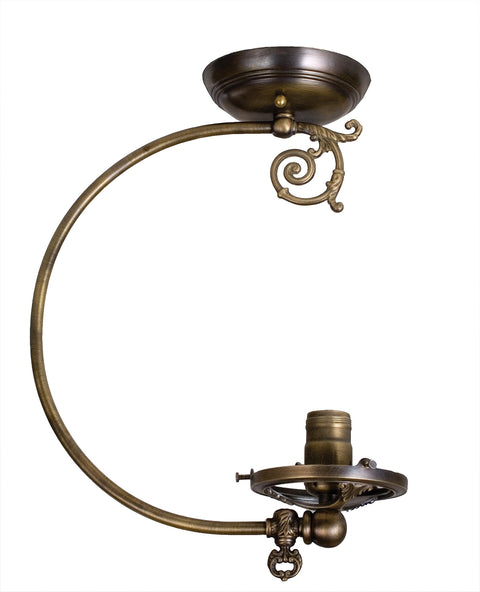 Meyda Tiffany Custom Lighting 101563 Gas Reproduction Semi-Flush Mount Antique Brass Finish