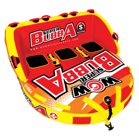 WOW Sports Bubba Towable Tubes for Boating, Boat Accessories for Tubing, Water Tube for Boats - Super Bubba 3 Person 510 lbs Capacity