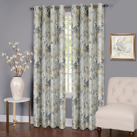 ACHIM Lined Blackout Grommet Window Curtain Panels - 50 Inch Width, 84 Inch Length - Tranquil (Silver) - Blackout Soft Polyester Drapes & Dressing for Bedroom Living & Dining Room Home Decor