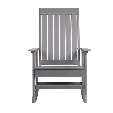 Island Retreat Ez-Care Tek-Wood Adirondack Rocker Chair - Perfect as Patio, Lounge or Outdoor Rocking Chair – Ergonomic & Made with Weatherproof Poly-Resin Lumber – Outdoor Furniture, Slate Grey
