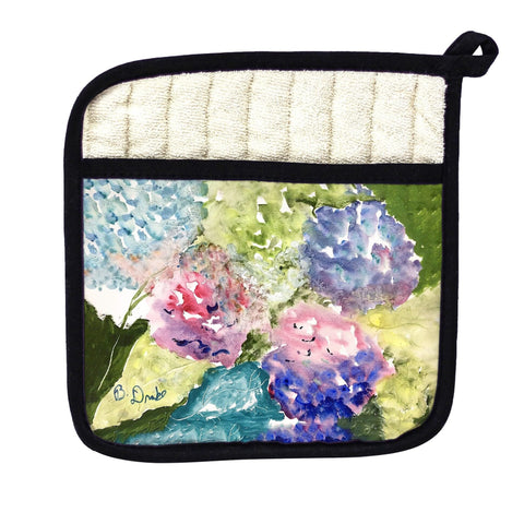 Pink & Purple Hydrangeas Pot Holder - 9x9