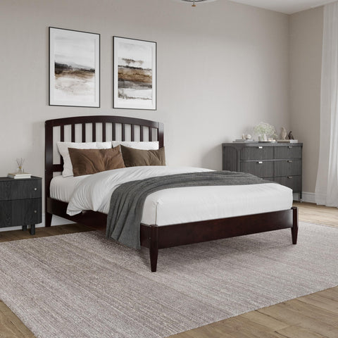 AFI, Quincy Full Solid Wood Low Profile Platform Bed, Espresso