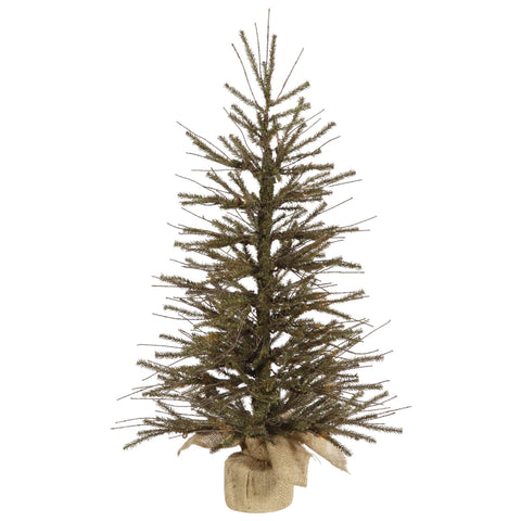 Vickerman 36" Vienna Twig Artificial Christmas Tree Unlit, Seasonal Indoor Home Decor with Decorative Burlap Base