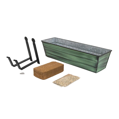 Bloom Box Garden Growing Kit Small Green with Wall Brackets