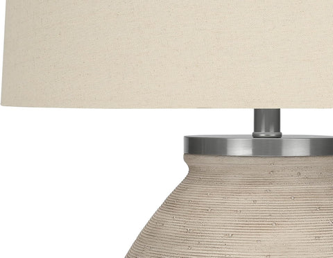 Lighting, 25''H, Table Lamp, Cream Concrete, Beige Shade, Contemporary