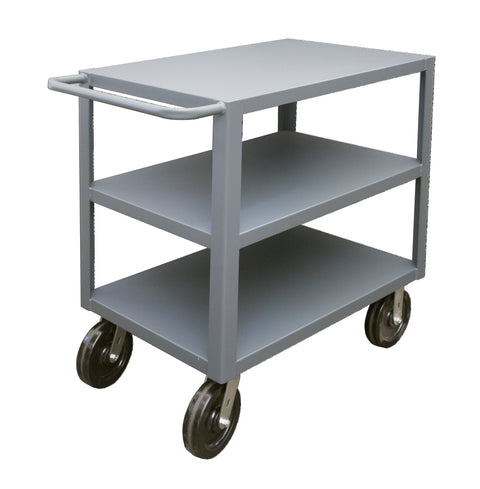Durham HET-3048-3-5K-95 Heavy Duty Utility Cart with 3 Shelves, 8" Casters, 30" x 48" x 39.5", 5000 lb Capacity