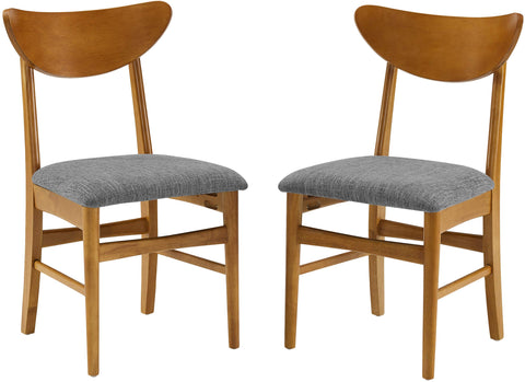 Landon 2-Piece Wood Dining Chairs W/Upholstered Seat Acorn - 2 Wood Back Chairs