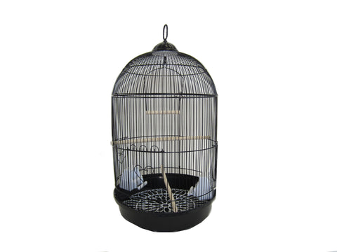 YML A1564 Bar Spacing Round Bird Cage, Black, Small
