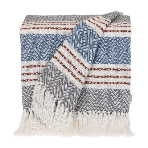 Parkland Collection Transitional Stripes Gray Rectangle 50 x 60 Throw