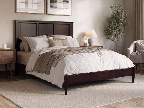 Charlotte Queen Solid Wood Low Profile Platform Bed in Espresso