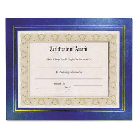 GLOLITE NUDELL LLC 8.5 x 11 Inches Leather Grain Certificate Frame Two Pack, Blue