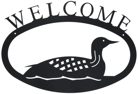 Village Wrought Iron Loon Welcome Home Sign Large