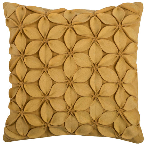 Rizzy Home | T07926 | Cover Only Decorative Pillow | 18"x18" Yellow/Brown/Neutral