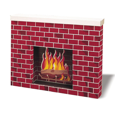 Pacon Corobuff Corrugated Fireplace, 7-inch x 30-inch x 38-inch, Red Brick (PAC53080)