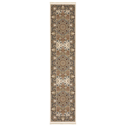 Oriental Weavers Masterpiece Area Rug - 1802W - 2'3" x 10' - in Ivory/Multi - Vintage Inspired, Stain Resistant, Family and Pet Friendly, Entryway, Hallway Runner Rug