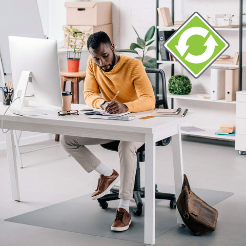 Ecotex Enhanced Polymer Rectangular Chair Mat with Backing for Hard Floors - 30 inches x 48 inches