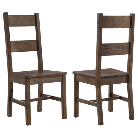 Coaster Home Furnishings - Coleman - Asian Hardwood - Dining Side Chairs with Ladder Back Design - Dining Room & Home Kitchen - Set of 2 - Rustic Golden Brown - 107042