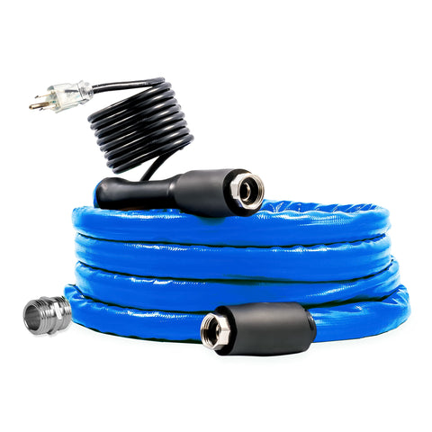 Camco 12-Foot Heated Drinking Water Hose | Features Water Line Freeze Protection Down to -40°F/C, an Energy-Saving Thermostat, and Includes Adapter for Connection to Either End of Hose (22920)