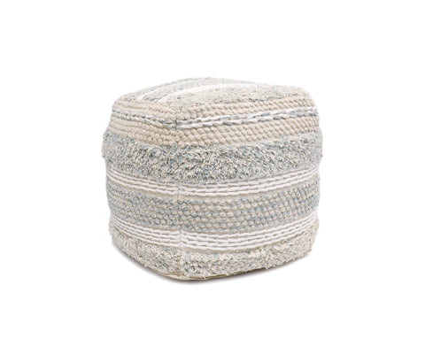 Pasargad Home Grandcanyon Collection Cotton Pouf, 17" x 17" x 17", Beige