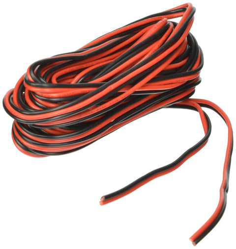 RoadPro – 25' Hardwire Replacement 2 Wire 22-Gauge Parallel Wire,Black/Red