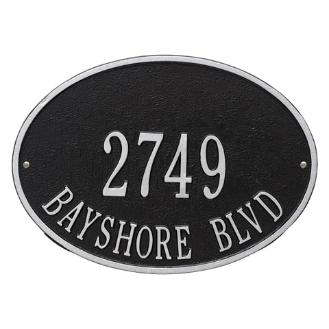 Hawthorne Standard Address Wall Plaque in Black and Silver