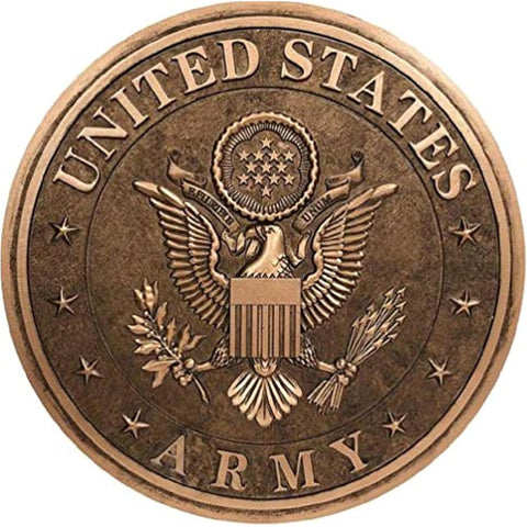 Spoontiques - Garden Décor - U.S. Army Bronze Tone Stepping Stone - Decorative Stone for Garden