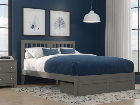Tahoe Queen Bed with Foot Drawer and USB Turbo Charger in Grey
