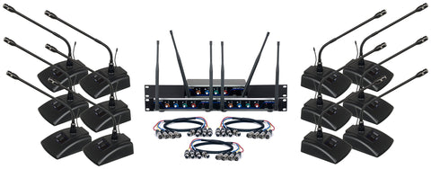 VocoPro, 12 Wireless Microphone System, XLR Connector, Black (DIGITALCONF12)