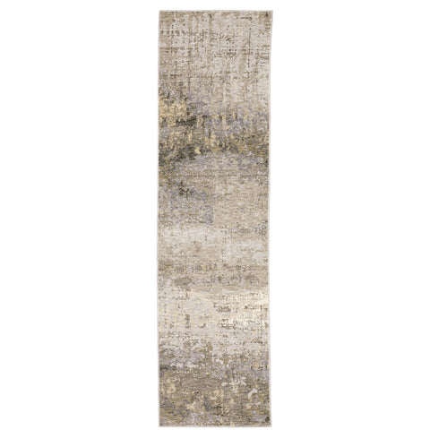 Oriental Weavers Nebulous Area Rug - 001H9-2'3" x 7'6" - in Beige/Grey - Modern Style, Stain Resistant, Family and Pet Friendly, Entryway, Hallway Runner Rug