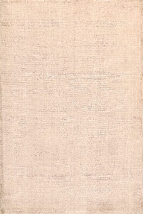 Pasargad Home Gramercy Collection Hand-Loomed Ivory Bsilk & Wool Area Rug with Cotton Backing- 2' 0'' X 3' 0''