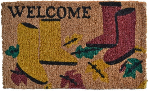 Imports Decor Printed Coir Doormat, Garden Boots, 18-Inch by 30-Inch