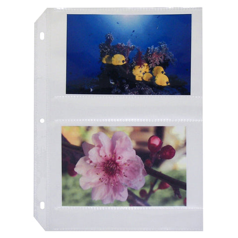 C-Line Ring Binder Photo Storage Pages for 4 x 6 Inch Photos, Side Load, 4 Photos/Page, 50 Pages per Box ()